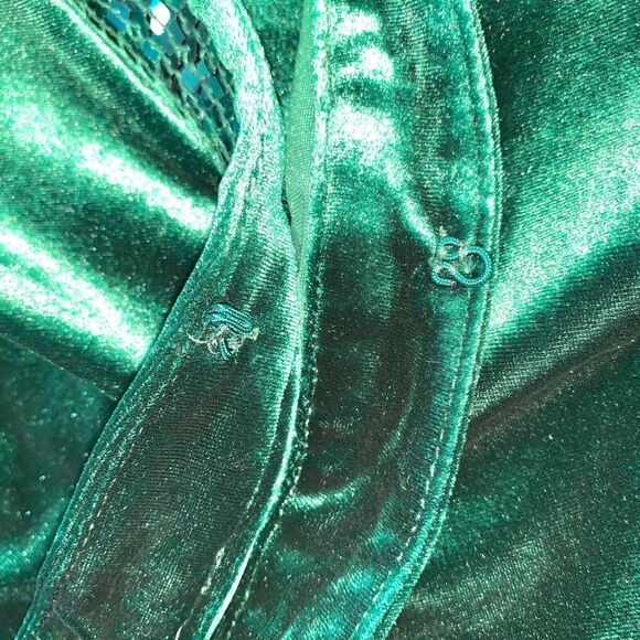 Quacker Factory Size M Green Velour Sequin Two Piece Set Top & Cardigan Artsy - Picture 6 of 12